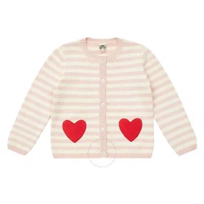 BONTON BONTON HEART-EMBROIDERED KNIT CARDIGAN