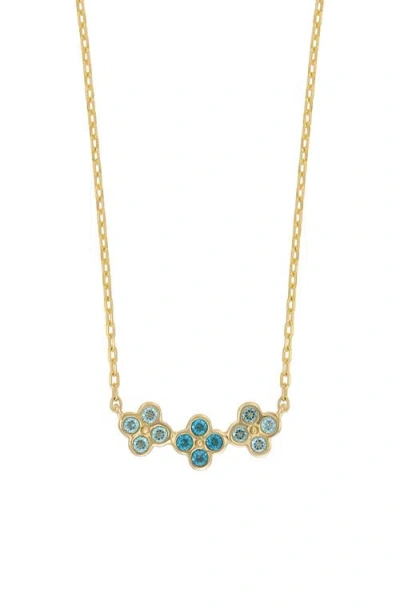 BONY LEVY BONY LEVY 14K GOLD BLUE TOPAZ CLUSTER PENDANT NECKLACE