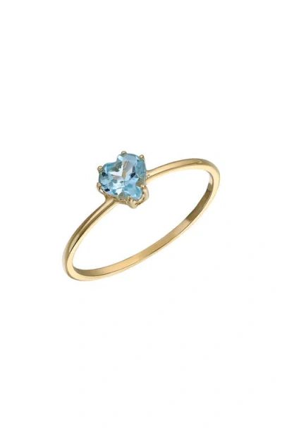 BONY LEVY BONY LEVY 14K GOLD BLUE TOPAZ HEART RING