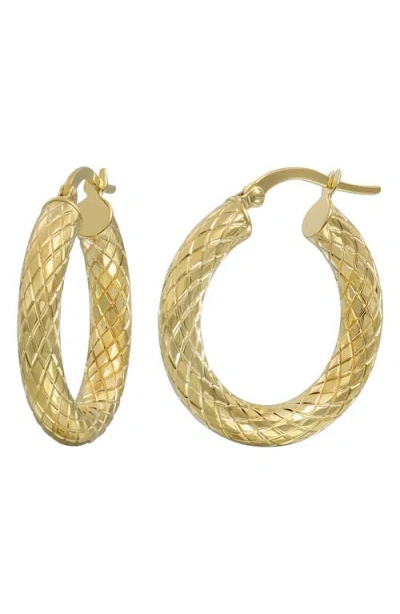 BONY LEVY BONY LEVY 14K GOLD DIAMOND CUT HOOP EARRINGS