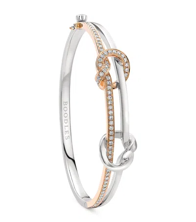 BOODLES MIXED GOLD AND DIAMOND THE KNOT BANGLE