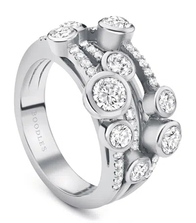BOODLES PLATINUM AND DIAMOND CLASSIC WATERFALL RING