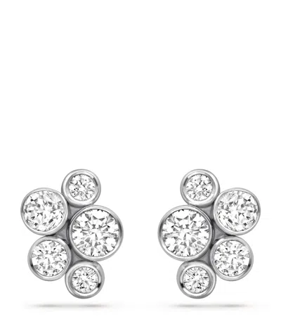 BOODLES PLATINUM AND DIAMOND LARGE RAINDANCE STUD EARRINGS