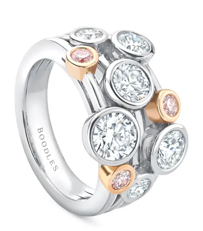 BOODLES PLATINUM AND DIAMOND RAINDANCE RING