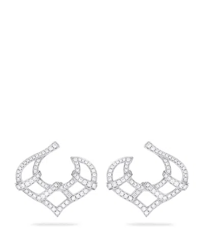 BOODLES PLATINUM AND DIAMOND WOODLAND EARRINGS