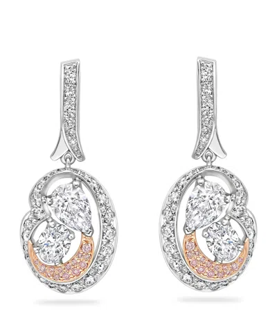BOODLES PLATINUM, ROSE GOLD AND DIAMOND NATIONAL GALLERY MOTHERHOOD EARRINGS