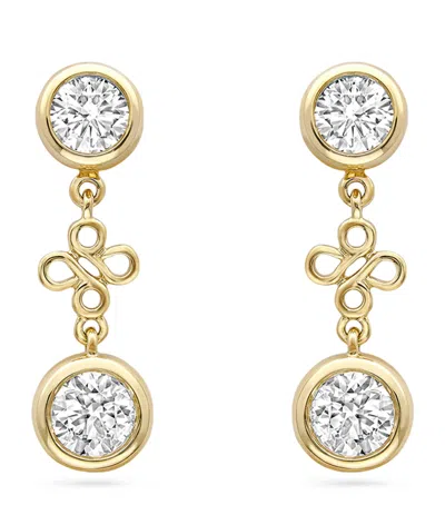 BOODLES YELLOW GOLD AND DIAMOND BEACH EARRINGS