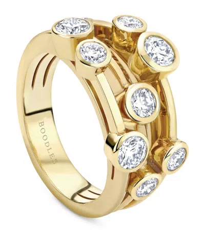 BOODLES YELLOW GOLD AND DIAMOND CLASSIC RAINDANCE RING