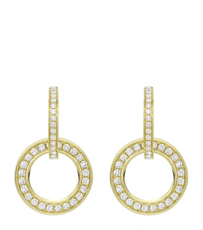 BOODLES BOODLES YELLOW GOLD AND DIAMOND LARGE ROULETTE EARRINGS
