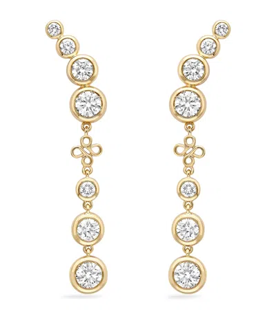 BOODLES BOODLES YELLOW GOLD AND DIAMOND LONG BEACH EARRINGS