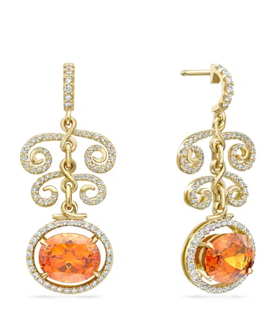 BOODLES YELLOW GOLD, DIAMOND AND GARNET A FAMILY JOURNEY VIENNA EARRINGS