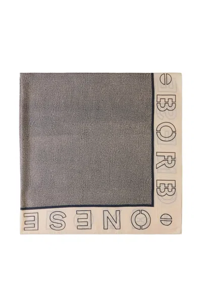 BORBONESE MAXI FOULARD OP LOGO OUTLINE 1 WOMAN BORBONESE 6DA060TJ2-Z81 MULTICOLOR