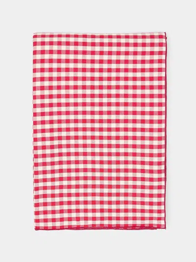 BORGO DELLE TOVAGLIE FILO ROSSO SARA CHECK LINEN RECTANGULAR TABLECLOTH