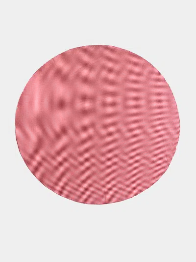 BORGO DELLE TOVAGLIE FILO ROSSO SARA CHECK LINEN ROUND TABLECLOTH
