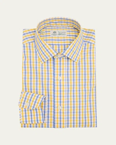 BORRELLI MEN'S COTTON CHECK DRESS SHIRT