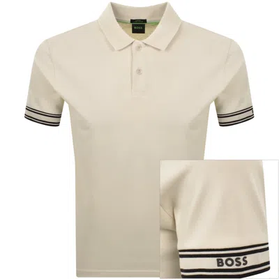 BOSS ATHLEISURE BOSS ZONE POLO T SHIRT CREAM