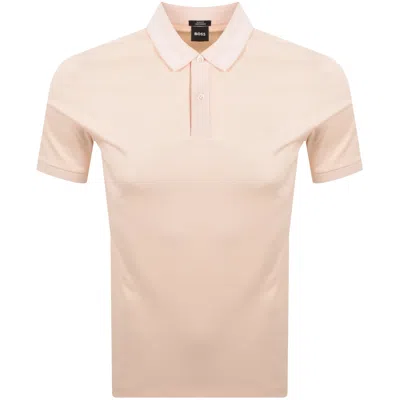 HUGO BOSS BOSS H PHILLIPSON SLIM FIT POLO PASTEL ORANGE