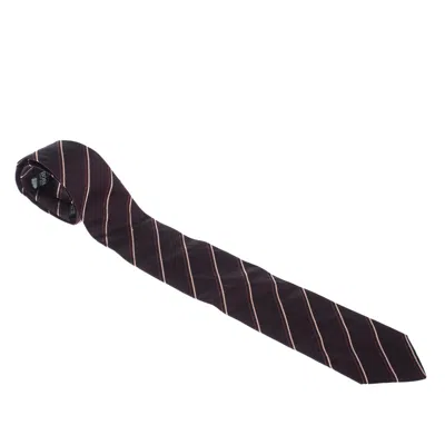 BOSS BY HUGO BOSS BOSS BY HUGO BOSS BORDEAUX RED DIAGONAL STRIPES SILK JACQUARD CLASSIC TIE