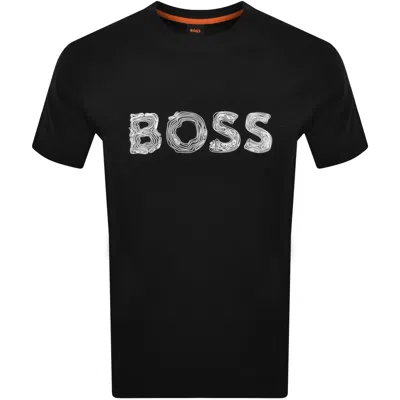 BOSS CASUAL BOSS FROZEN LOGO T SHIRT BLACK