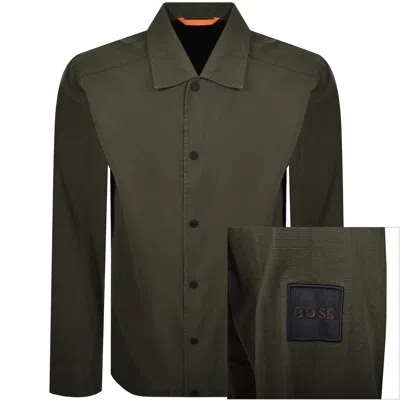 BOSS CASUAL BOSS LABIB OVERSHIRT GREEN