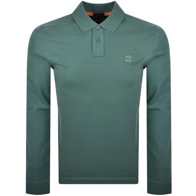 BOSS CASUAL BOSS LONG SLEEVE PASSERBY POLO T SHIRT GREEN