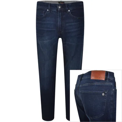 BOSS CASUAL BOSS ONYX SLIM TAPERED FIT DARK WASH JEANS BLUE