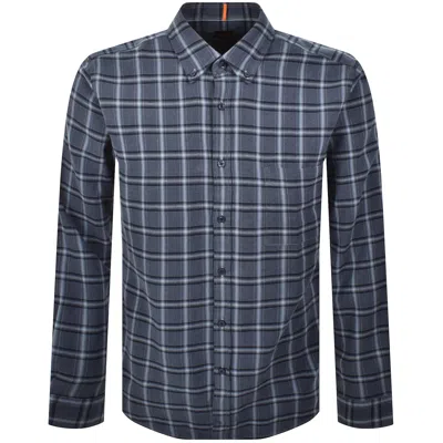 BOSS CASUAL BOSS CASUAL RICKERT CHECK SHIRT BLUE