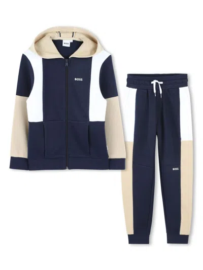 BOSSWEAR LOGO-PRINT TRACKSUIT SET