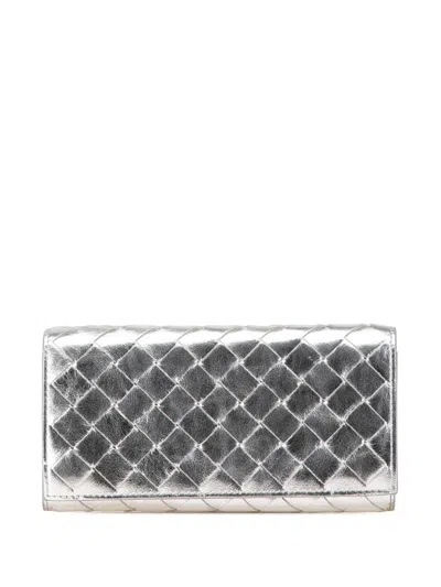 BOTTEGA VENETA 2012-2024 INTRECCIATO LAMINATED LEATHER FLAP WALLET LONG WALLETS