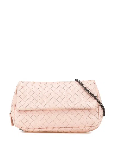BOTTEGA VENETA 2012-2024 LEATHER INTRECCIATO CHAIN FLAP CROSSBODY BAG