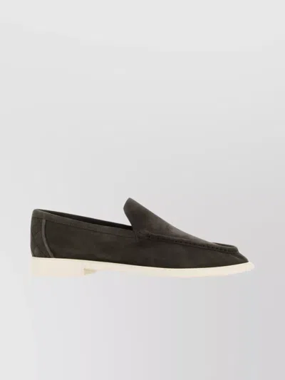 BOTTEGA VENETA ASTAIRE LOAFERS IN DARK GREY SUEDE