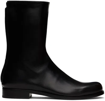 BOTTEGA VENETA BLACK CUSHION LUX BOOTS