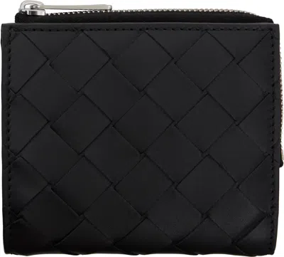 BOTTEGA VENETA BLACK INTRECCIATO BI-FOLD WALLET