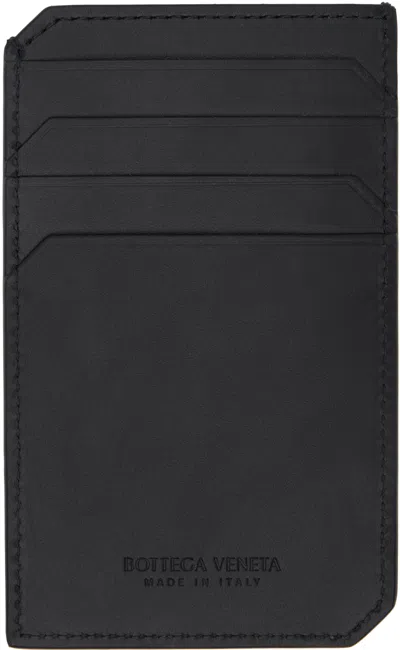 BOTTEGA VENETA BLACK INTRECCIATO PICCOLO VERTICAL CARD HOLDER