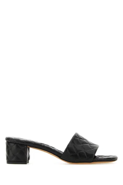 BOTTEGA VENETA BLACK NAPPA LEATHER AMY MULES