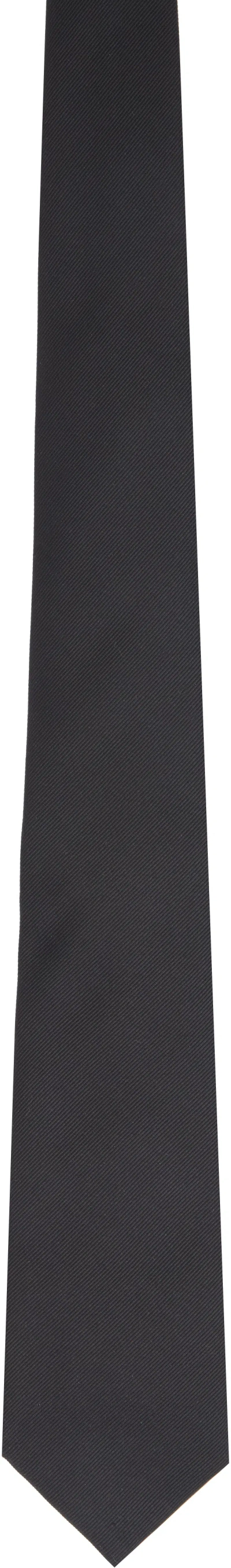 BOTTEGA VENETA BLACK SILK TWILL TIE