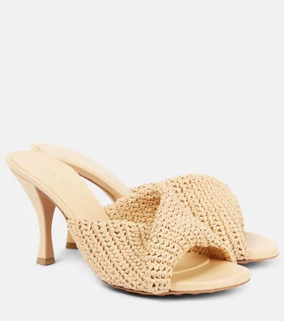 BOTTEGA VENETA BLINK 80 CROCHET RAFFIA MULES