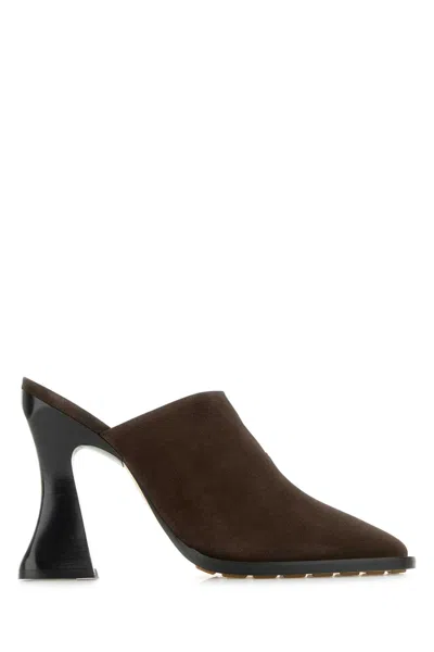 BOTTEGA VENETA BROWN SUEDE CHA-CHA MULES