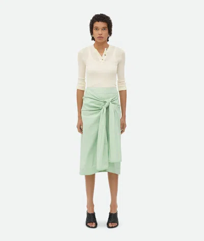 BOTTEGA VENETA COMPACT COTTON SKIRT WITH KNOT DETAIL