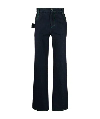 BOTTEGA VENETA CONTRAST-STITCH STRAIGHT-LEG JEANS
