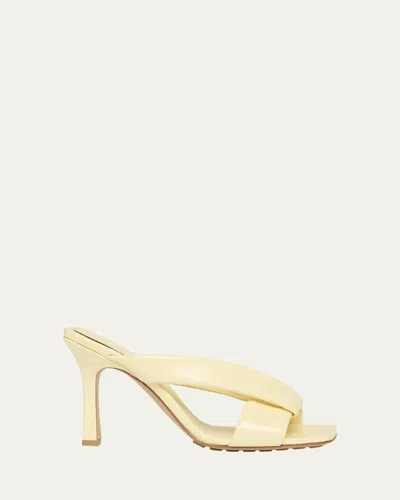 BOTTEGA VENETA CRISS CROSS PADDED LEATHER SLIDE SANDALS