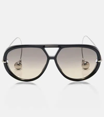 BOTTEGA VENETA DROP AVIATOR SUNGLASSES