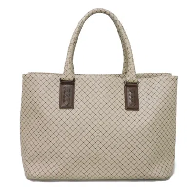 BOTTEGA VENETA BOTTEGA VENETA GRAY ELASTANE LEATHER TOTE BAG (PRE-OWNED)