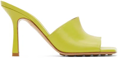 BOTTEGA VENETA GREEN STRETCH HEELED SANDALS