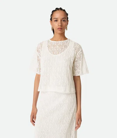 BOTTEGA VENETA BOTTEGA VENETA SPITZENOBERTEIL AUS BAUMWOLLE UND SEIDE MIT FISCHMUSTER