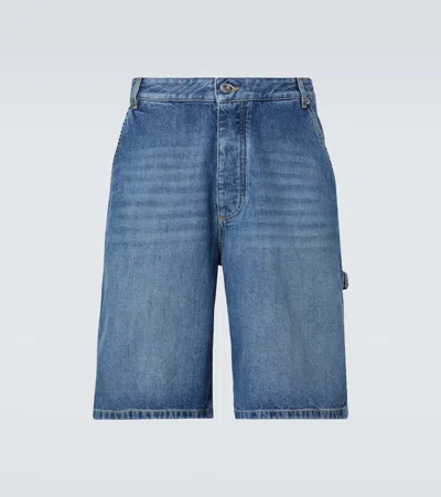 BOTTEGA VENETA HIGH-RISE DENIM BERMUDA SHORTS