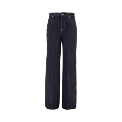 BOTTEGA VENETA INDIGO DENIM PALAZZO PANTS