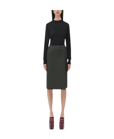 BOTTEGA VENETA BOTTEGA VENETA INTRECCIATO LEATHER PENCIL SKIRT