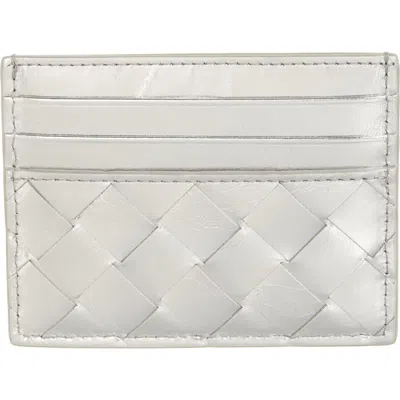 BOTTEGA VENETA BOTTEGA VENETA INTRECCIATO METALLIC LEATHER CARD CASE