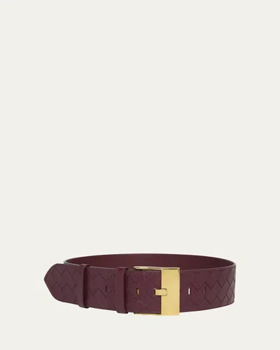 BOTTEGA VENETA INTRECCIATO WIDE LEATHER BELT
